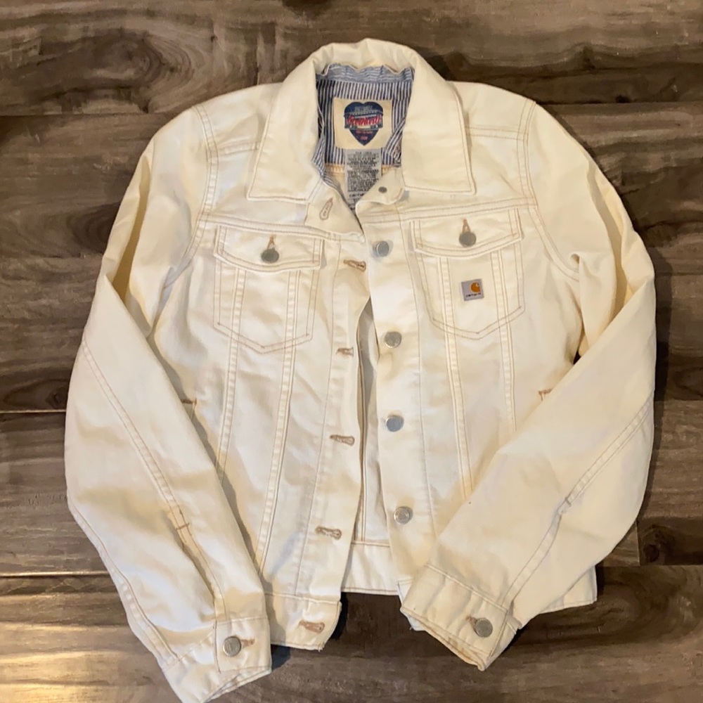NWOT - White Jean Carhartt Jacket